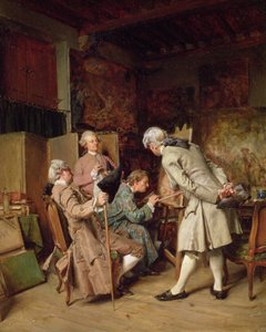 The Art Lovers、or The Painter、1860（パネル） 作： Jean Louis Ernest Meissonier